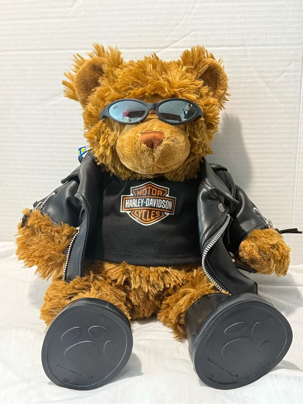 Harley-Davidson Build-A-Bear Brown Plush  with Black Biker Jacket